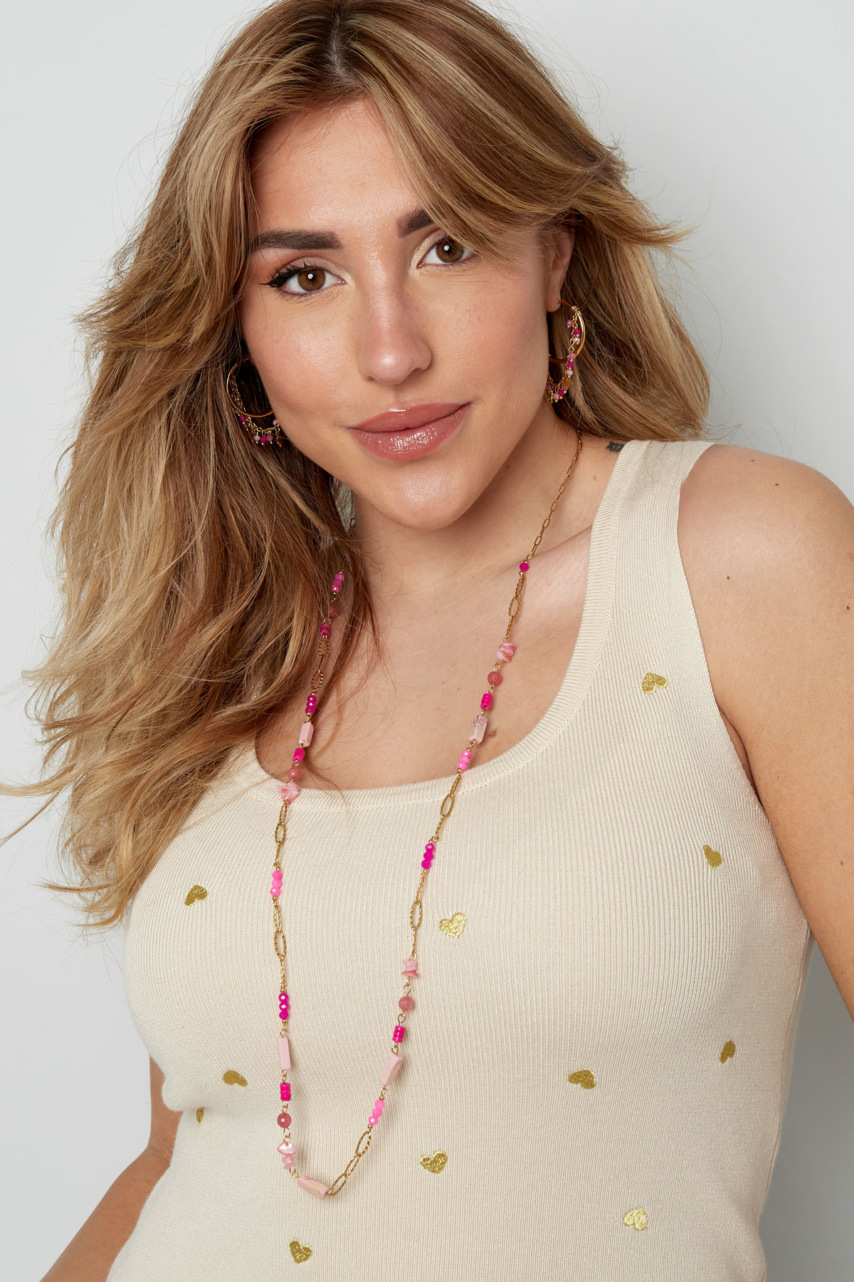 Long necklace summer feeling - pink gold Picture2